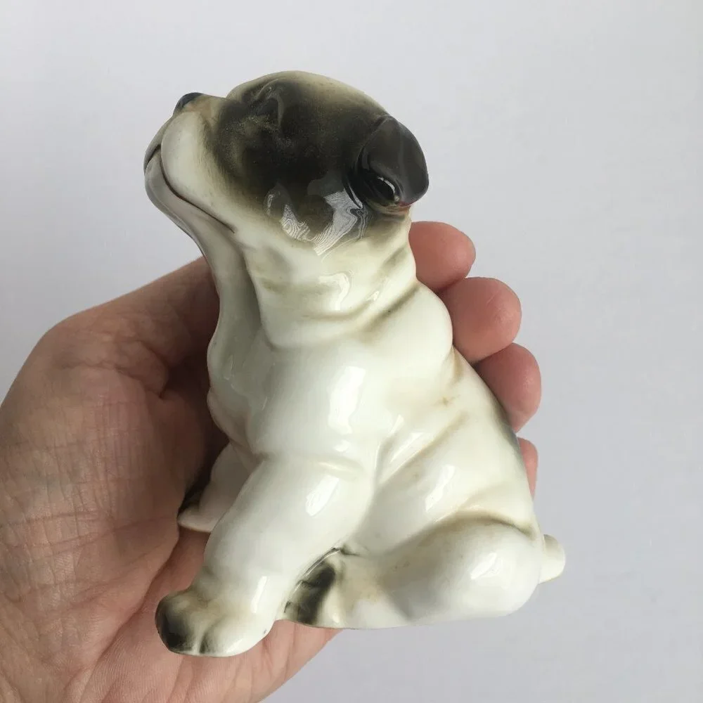 Vintage Dog‎ Figurine Statue - English Bulldog Pup Puppy